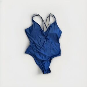 Hurley Ladies' One-Piece Swimsuit, Navy color, Size XXL modest strappy